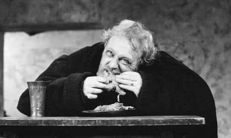 Joss Ackland as Galileo in The Life of Galileo by Bertolt Brecht, at the Mermaid theatre, London, in 1963.