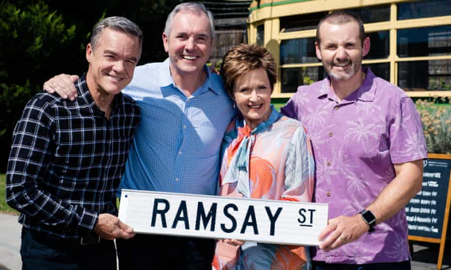 Neighbours' longest serving cast members Stefan Dennis, Alan Fletcher, Jackie Woodburne and Ryan Moloney