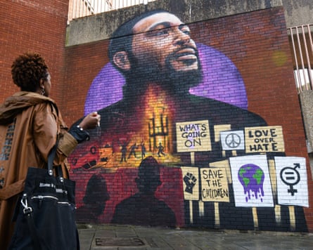 A mural of Marvin Gaye by the artist Dreph, Brixton, south London, 2021.