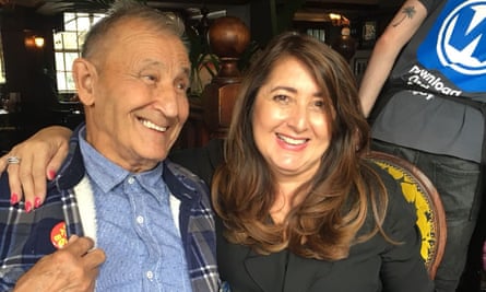 Penny Ogden with her father, John Ross, on his 87th birthday.
