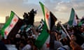 crowd of people with flags