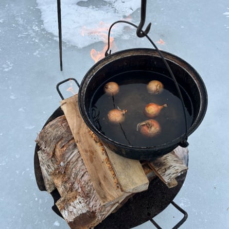 Perch fish soup being prepared by the side of Lake Peipus.