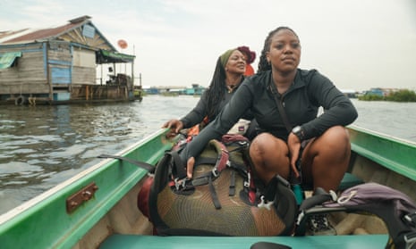 Two women in a boat.