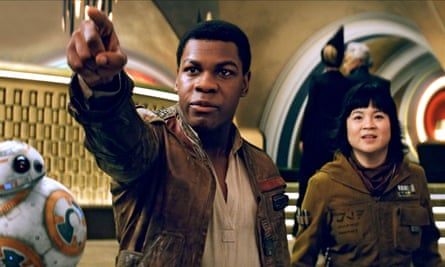 John Boyega and Kelly Marie Tran in The Last Jedi (2017), which saw subjected to an online backlash.