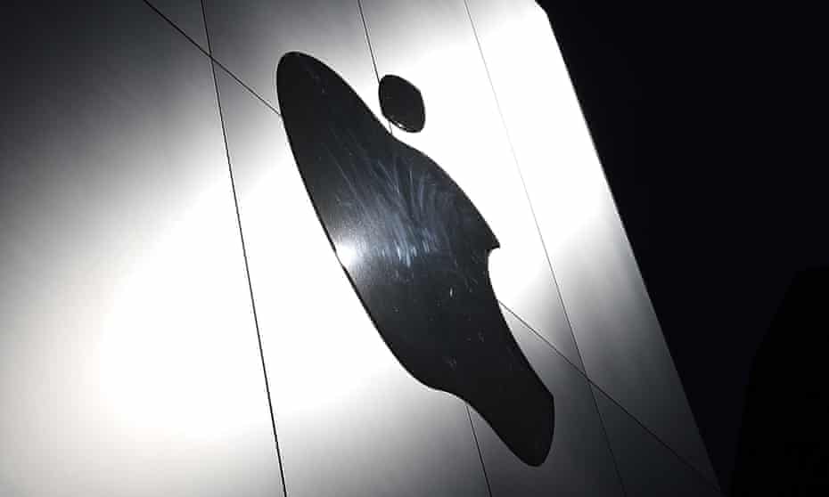 Apple logo on wall
