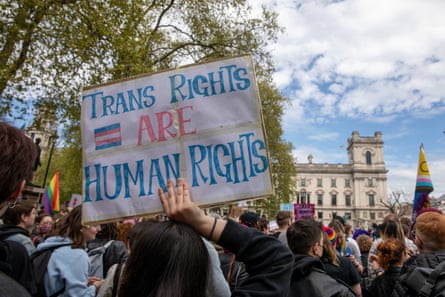 A demonstration in support of trans rights in London, 19 April 2025.