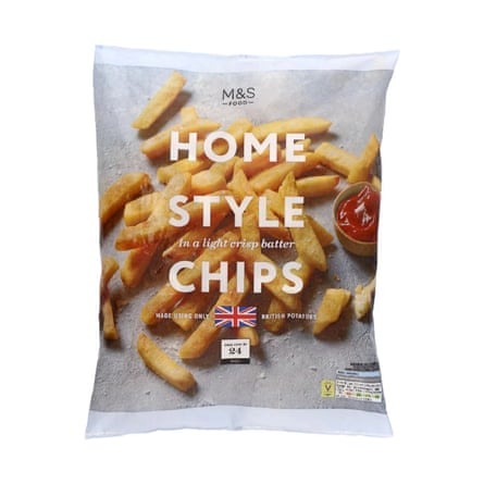 1kg container of stiff M&S Homestyle Chips.