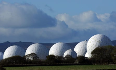 The radar domes of RAF Menwith Hill in Yorkshire