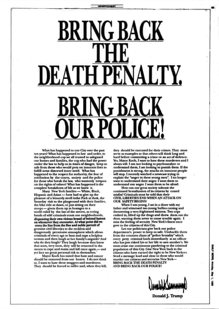 An ad saying 'Bring back the death penalty, bring back our police!"