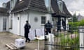 Germany bans right-wing Compact magazine and searches properties<br>Police walks in front of a house in Falkensee near Berlin, Germany, July 16, 2024. Germany's interior ministry banned the right-wing Compact magazine of editor-in-chief Juergen Elsaesser on Tuesday, accusing it of being a "mouthpiece of the right-wing extremist scene" and inciting hatred of Jews and foreigners. Compact magazine, widely seen as a mouthpiece of the right-wing Alternative for Germany (AfD) party's radical wing, has a circulation of 40,000 and a wide-reaching social media presence. The ban also applies to Compact's subsidiary, Conspect Film, and prohibits any continuation of previous activities. REUTERS/Swantje Stein