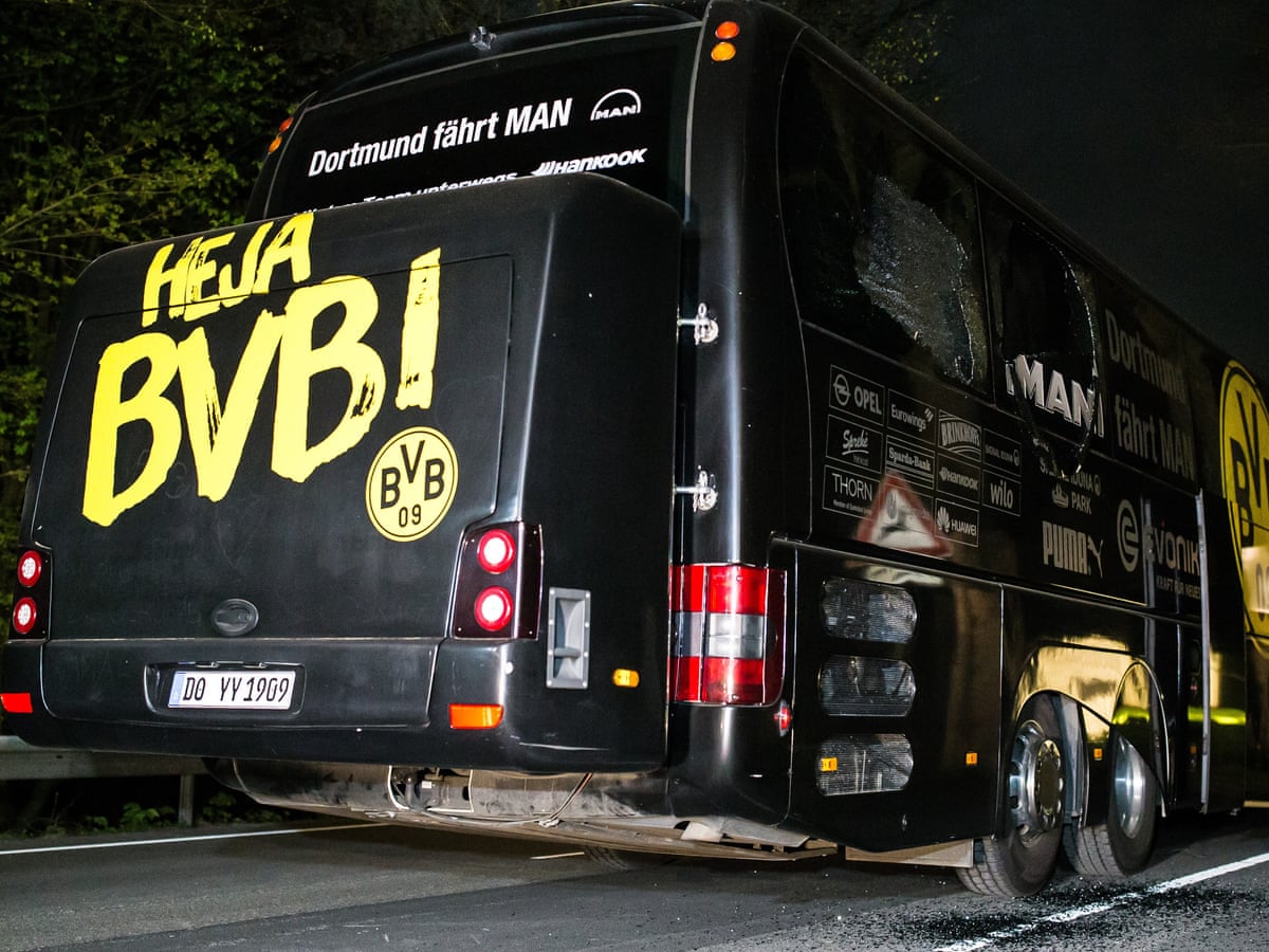 Borussia Dortmund Team Bus Hit By Three Explosive Devices Injuring Player Borussia Dortmund The Guardian