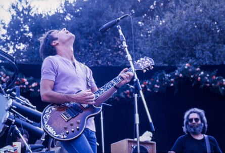 Weir and Jerry Garcia on stage with the Grateful Dead in 1982.