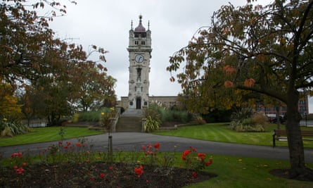 Clock tower, in Bury town centre.