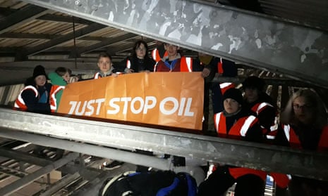 Just Stop Oil activists blockade the Nustar Clydebank oil facility in West Dunbartonshire earlier this year.