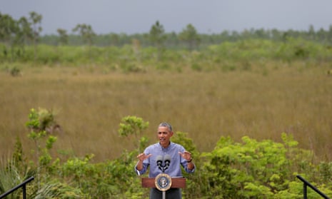 President Barack Obama visits the Everglades national park in Florida to speak about the threat that climate change poses to the economy and to the world. 
