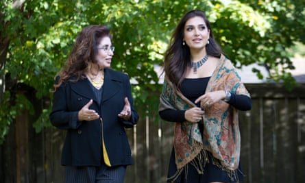 Mozhdah Jamalzadah and her mother Nasrin at their backyard near Vancouver, Canada.