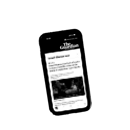 guardian website on a smartphone