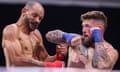 David Mundell, right, punches Harry Coltrane during a Bare Knuckle Fighting Championship event last year at the Orange County Convention Center in Orlando, Florida.