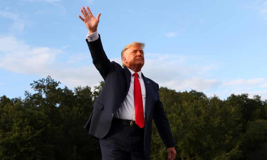 Trump departs an election rally in Florida in October. It was always unlikely that 17 Republican senators would jump ship and join Democrats to impeach Trump.