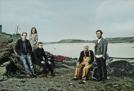 Stein with his first wife and three of his children in Cornwall in 2015: (from left) Ed, Jill, Charlie, Rick and Jack.