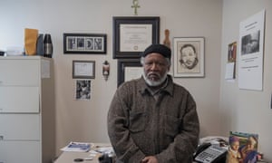 Negus Imhotep in his office in Des Moines, Iowa.