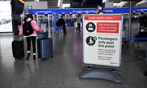 A departures terminal at Heathrow Airport in London.
