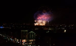 Fireworks are seen above the Washington Monument, following the ‘Celebrating America’ event at the Lincoln Memorial on the National Mall after Joe Biden’s inauguration as the 46th President of the United States.