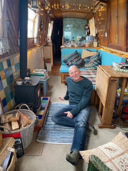 Paul Miles at home in his steel narrowboat.