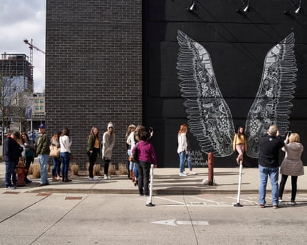 An Instagram-friendly Mural in the Gulch draws a crowd.