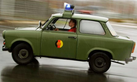 A Trabant once used by the East German army at a car rally in 2007.