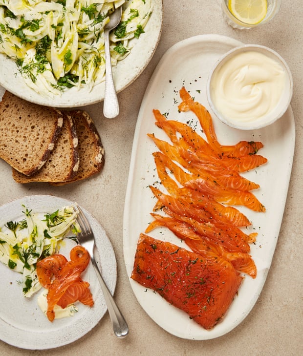 Cured salmon and a kimchi tomato salad: Ravinder Bhogal’s recipes for no-cook cooking | Meals Cured salmon and a kimchi tomato salad: Ravinder Bhogal’s recipes for no-cook cooking | Meals
