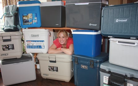 Linda Geddes is surrounded by many cool boxes