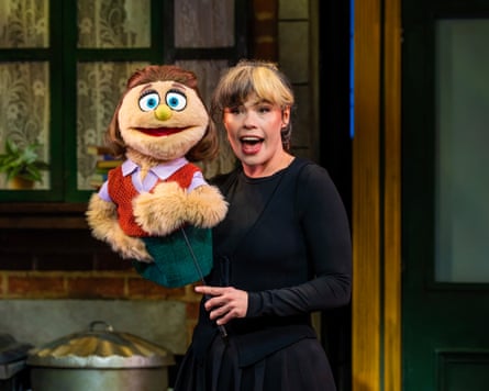 ‘It’s ego death for an actor’ … Emily Benjamin with Kate Monster.