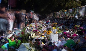 Floral tributes to those who were gunned down in the Christchurch massacre outside the city’s Botanical Garden
