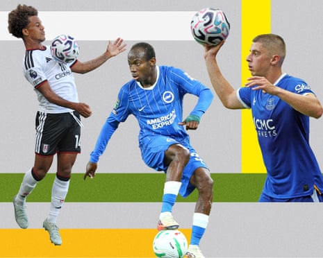 Composite image of Fulham's Oscar Bobb, Brighton's Malick Yalcouyé and Everton's Vitalii Mykolenko.