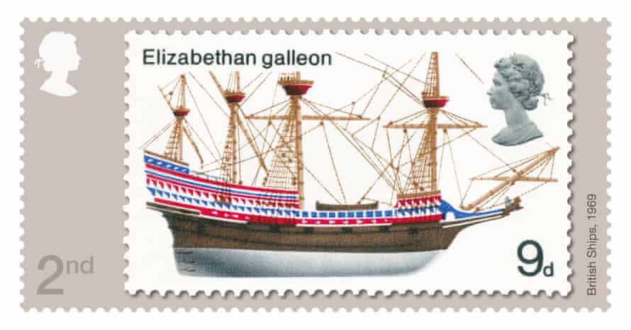 The 9d stamp designed by David Gentleman for British Ships issued in 1969.