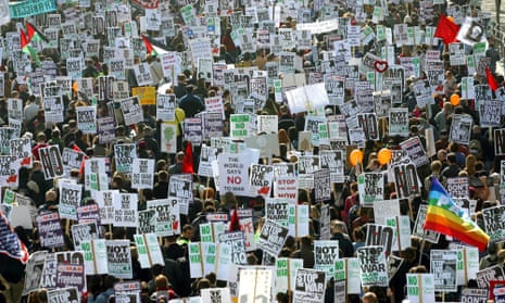 A demonstration in London against the Iraq war in March 2003.