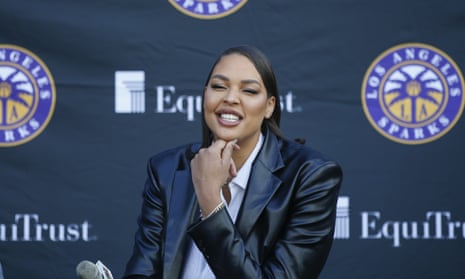 Liz Cambage, shown after signing with the LA Sparks in February, withdrew from Australia’s Tokyo Olympics basketball campaign and said she would never again play for the Opals.