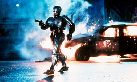 Satirical edge … Peter Weller as Officer Alex Murphy in Paul Verhoeven’s original RoboCop (1987).