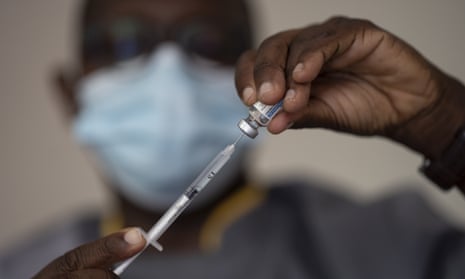 A health worker prepares a Covid vaccine in Dakar, Senegal.