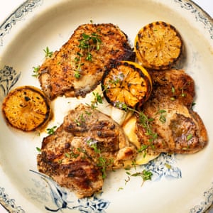 Grilled chicken with za’atar and tahini.