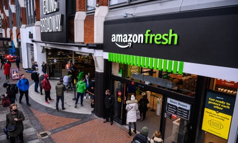 A photo of the UK's first branch of Amazon Fresh, which opened in Ealing area of London in 2021.