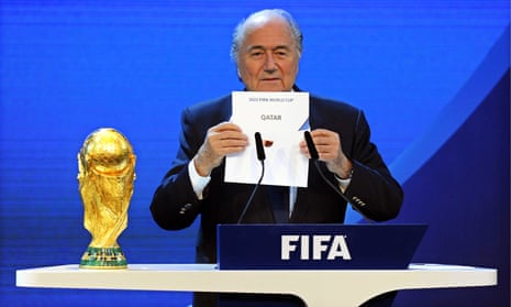Sepp Blatter announces in December 2010 that Qatar will host the 2022 World Cup.