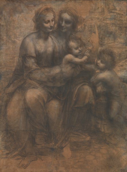 Leonardo da Vinci, The Virgin and Child With Saint Anne and John the Baptist (The Burlington Cartoon) (about 1499-1500)