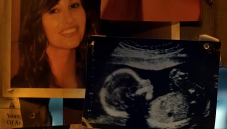 A photo of Gina Gershon and her baby scan from Thanksgiving.