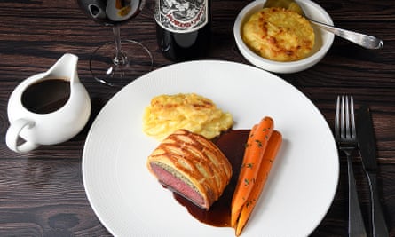 ‘Latticed pastry work’: venison Wellington.