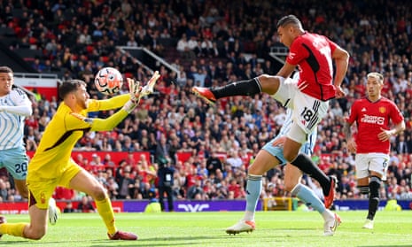 Casemiro fires past Forest keeper Matt Turner to get Manchester United back on level terms.