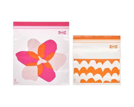 Ikea ISTAD Resealable bag, pink/orange, 2.5/1.2 l