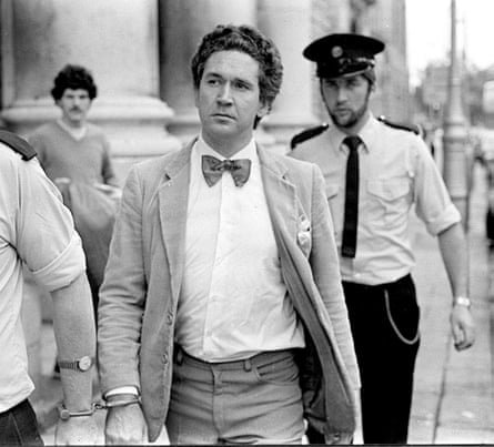 Macarthur leaving court in Dublin in circa July 1983.