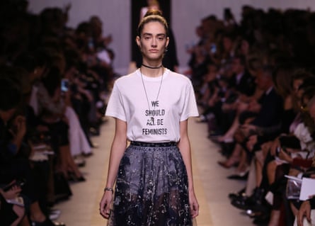 Chimamanda has returned to fiction after 12 years. But is the author stuck in the 2010s? A model wears a T-shirt that reads: ‘We should all be feminists’